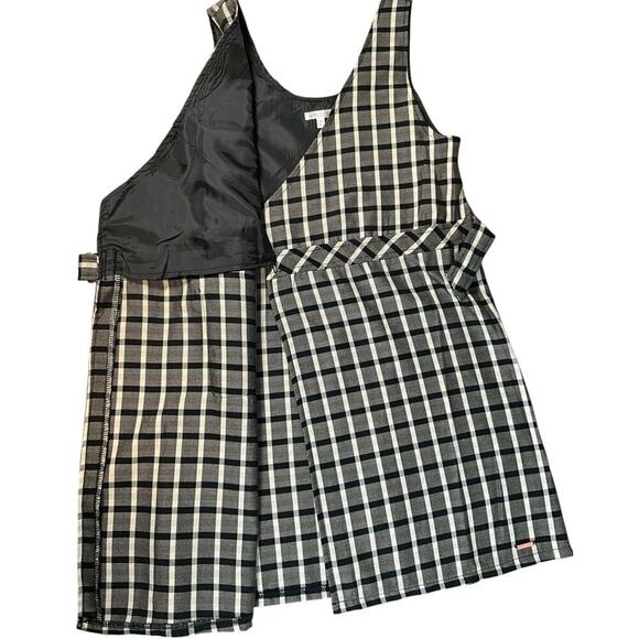 NWT TAHARI Girls Size 10 Babydoll Wrap Dress Black and Tan Strip Plaid - Picture 6 of 10